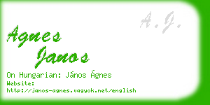 agnes janos business card
