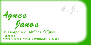 agnes janos business card